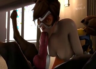 Tracer from Overwatch enjoys bestiality