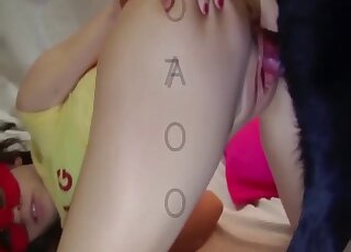 Cute lady nicely impaled by her trained doggy