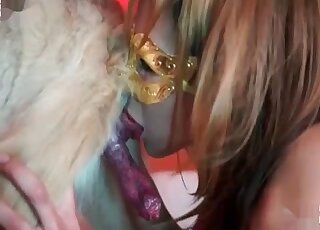 Delicious zoophilic hole getting pounded by a dog